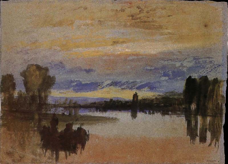 Joseph Mallord William Turner Sunset near the lake oil painting picture